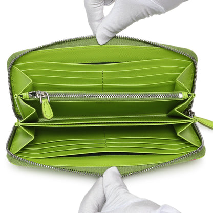 Exclusive Prada Watermelon Print Saffiano Zip Around Wallet — Top View