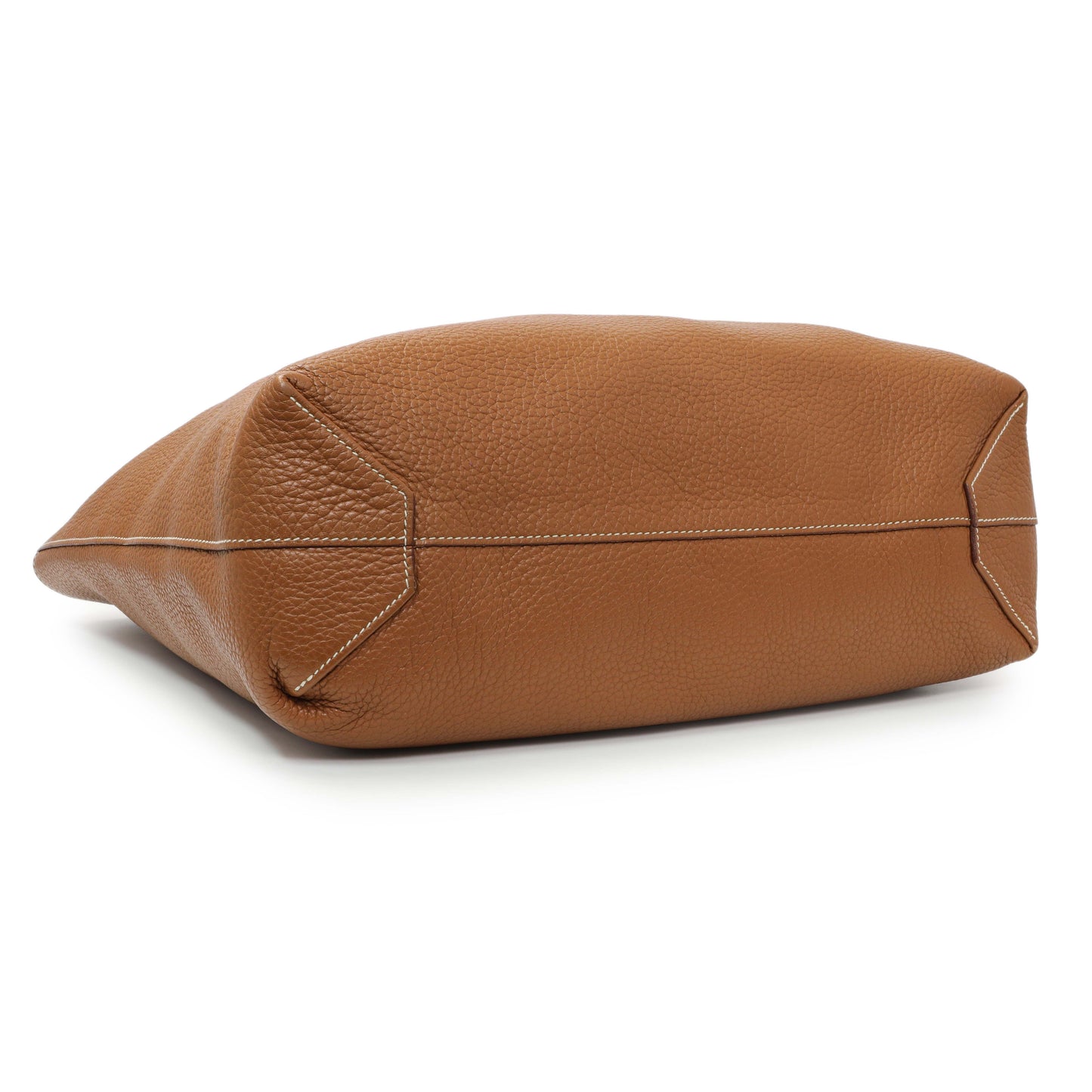 Exclusive Hermes Brown/Orange Taurillon Clemence Double Sens 45 Reversible Tote — Back View