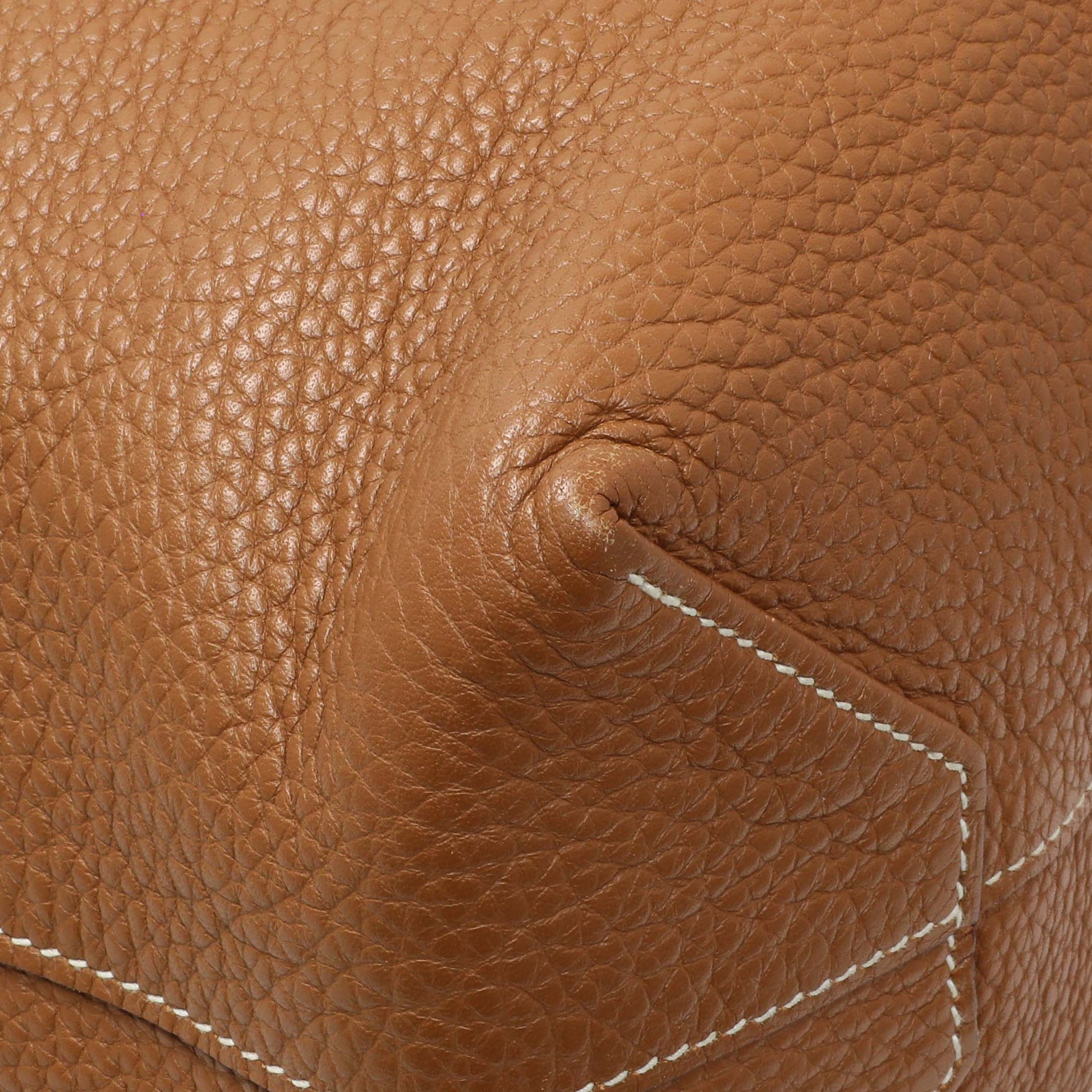 Exclusive Hermes Brown/Orange Taurillon Clemence Double Sens 45 Reversible Tote — Top View