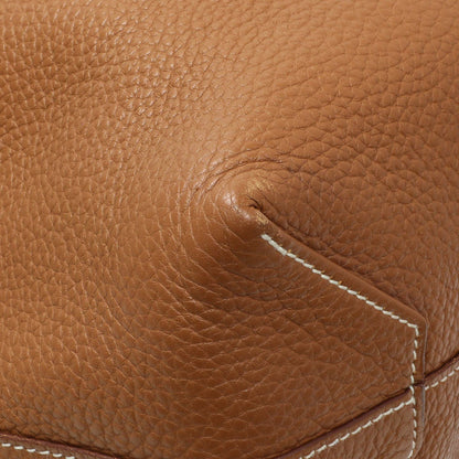 Exclusive Hermes Brown/Orange Taurillon Clemence Double Sens 45 Reversible Tote — Lifestyle View