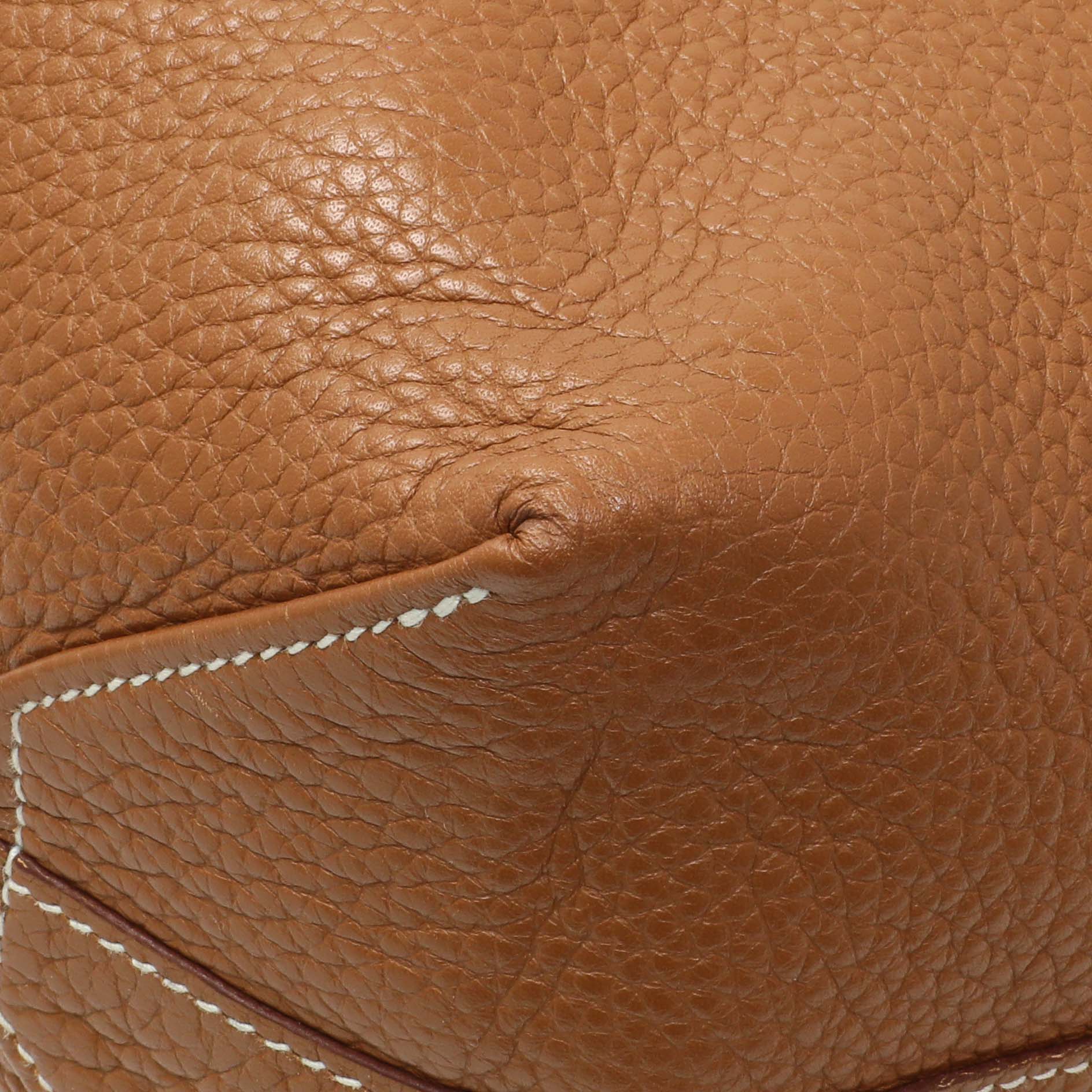 Exclusive Hermes Brown/Orange Taurillon Clemence Double Sens 45 Reversible Tote — Alternate View 7