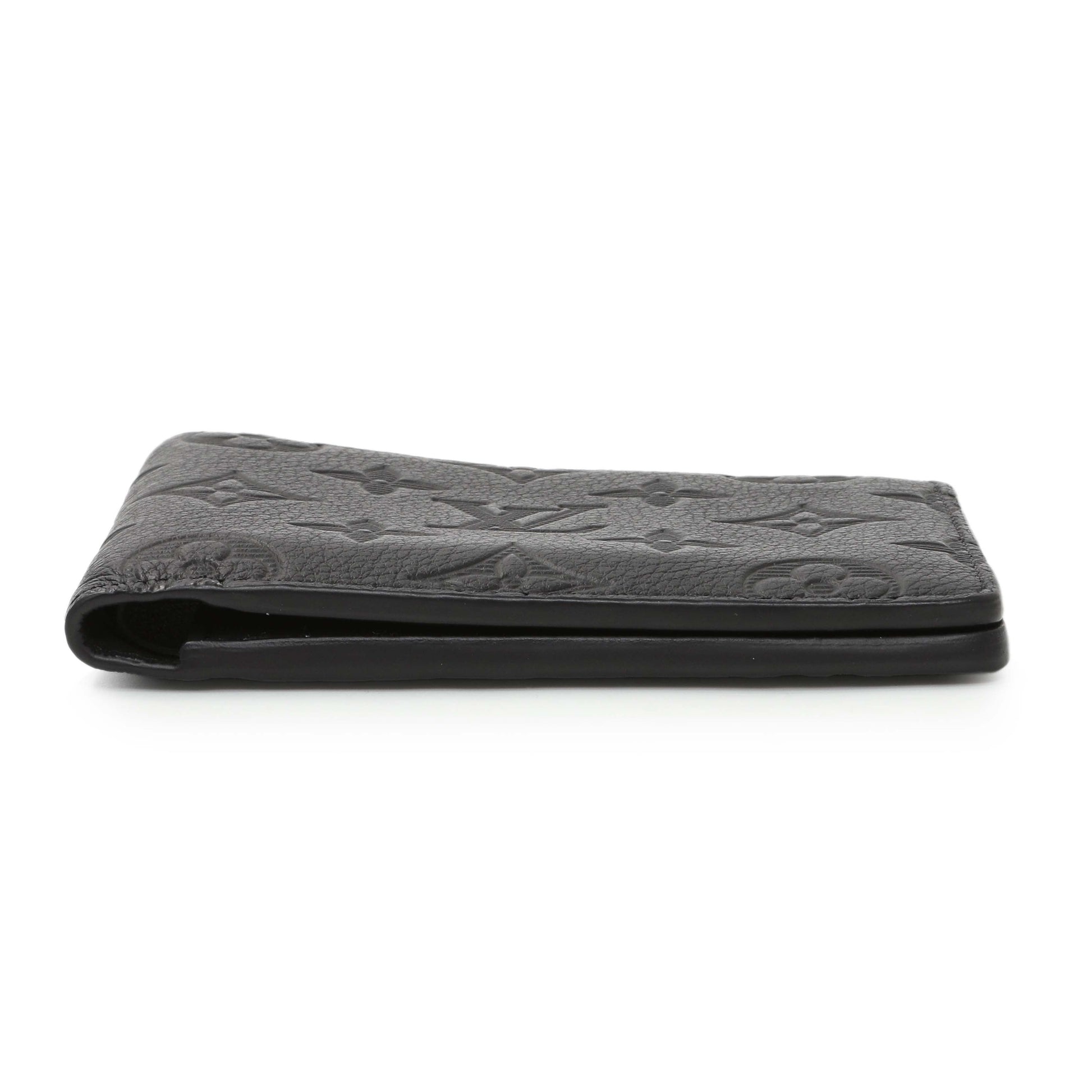 Exclusive Louis Vuitton Calfskin Monogram Shadow Multiple Wallet Black — Back View