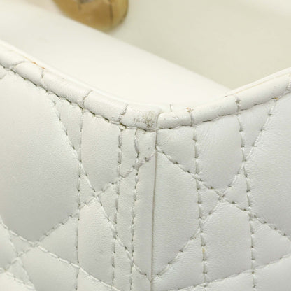 Exclusive Christian Dior White Lambskin Cannage Large Lady Dior — Alternate View 9