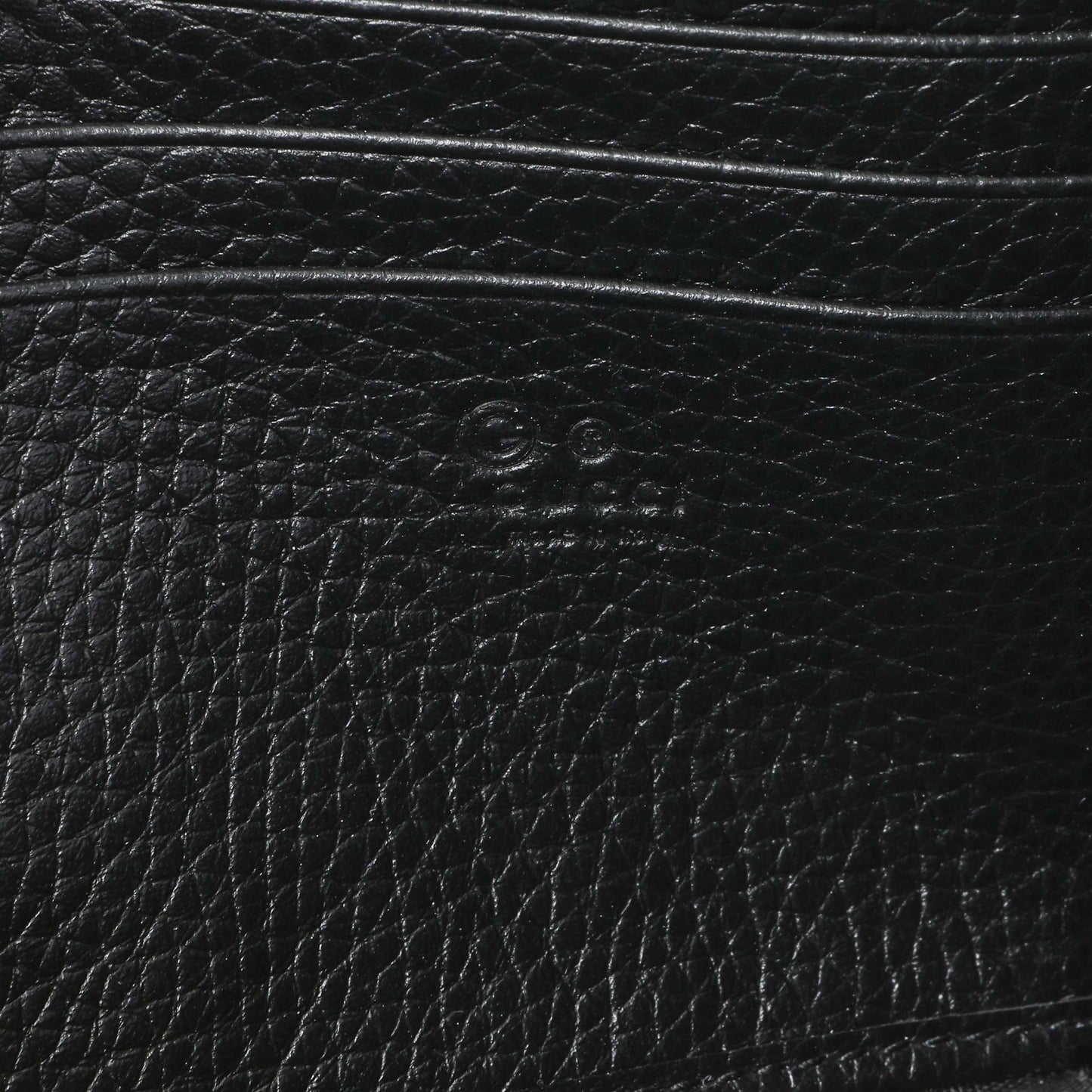 Exclusive Gucci Black Calfskin GG Marmont Chain Wallet — Detail View