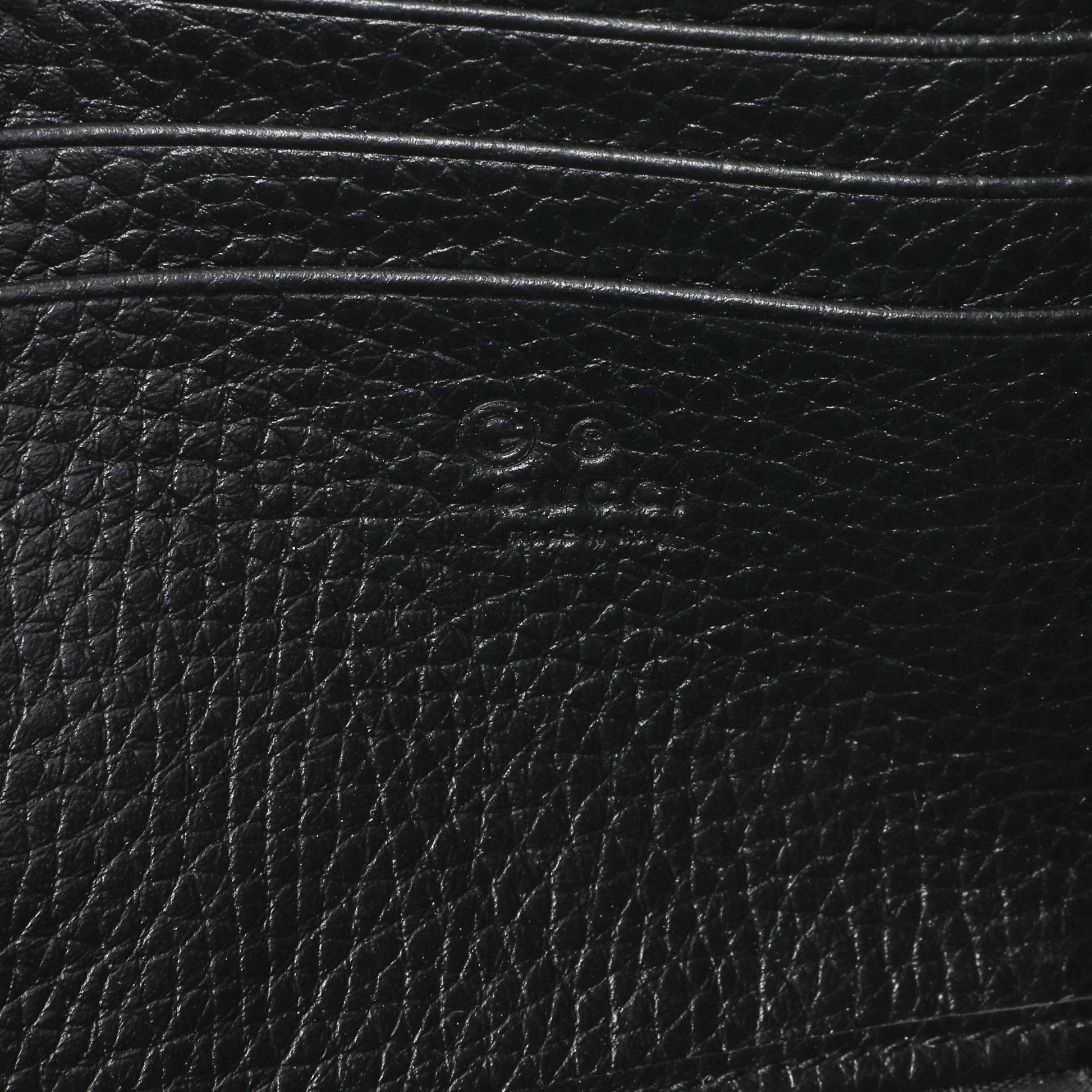 Exclusive Gucci Black Calfskin GG Marmont Chain Wallet — Detail View