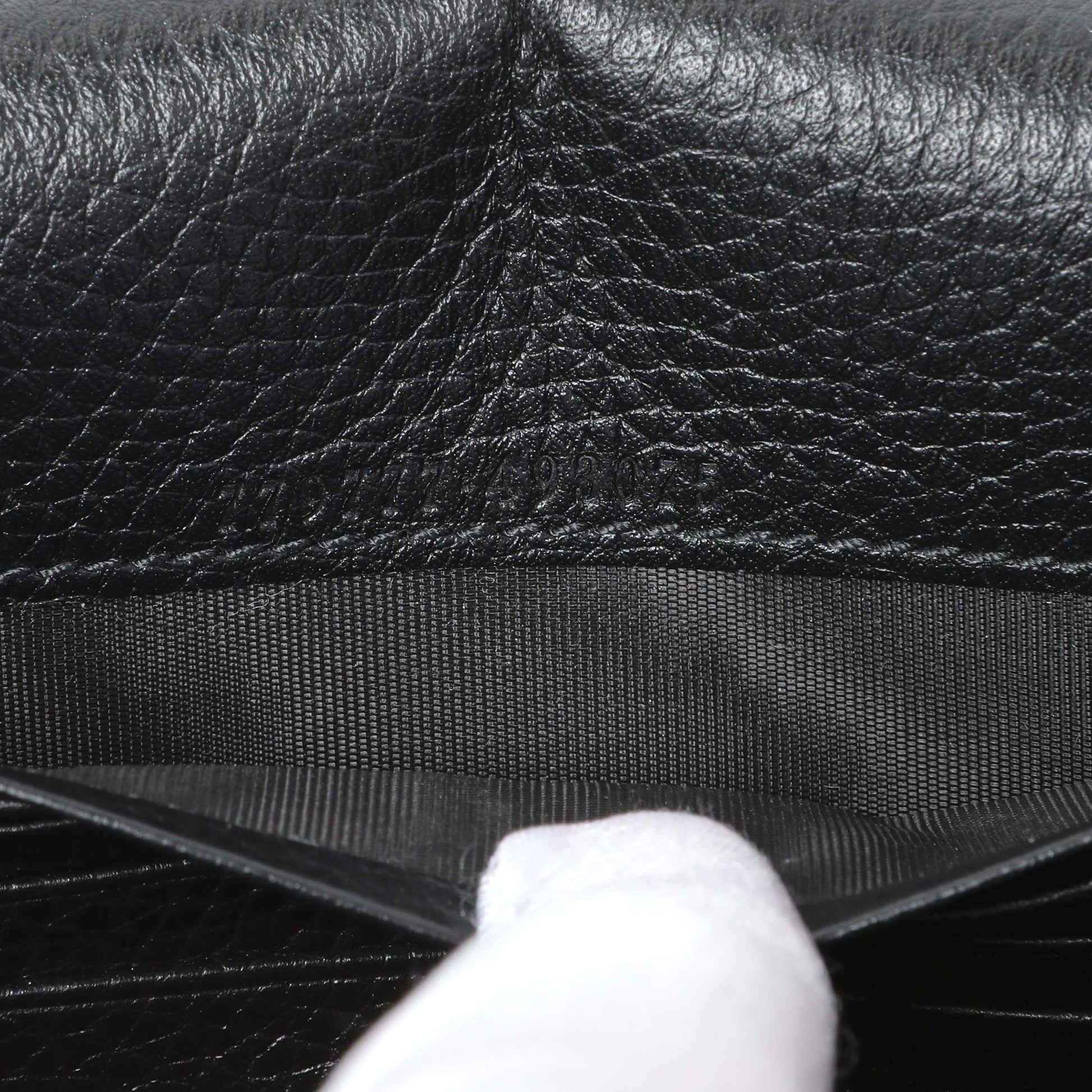 Exclusive Gucci Black Calfskin GG Marmont Chain Wallet — Lifestyle View