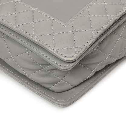 Exclusive Chanel Grey Calfskin New Medium Boy Reverso Flap — Detail View