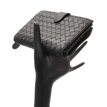 Exclusive Bottega Veneta Black Intrecciato Bi-Fold Compact Wallet — Alternate View 9