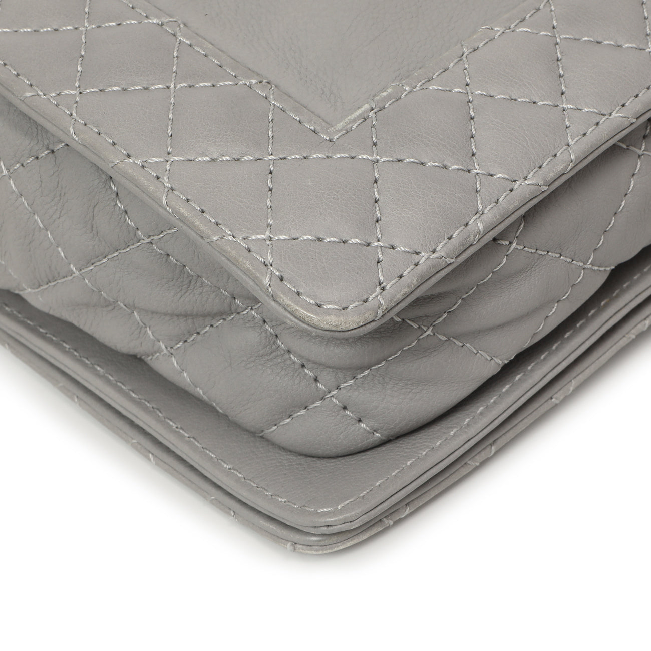 Exclusive Chanel Grey Calfskin New Medium Boy Reverso Flap — Lifestyle View