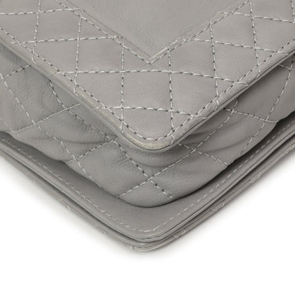 Exclusive Chanel Grey Calfskin New Medium Boy Reverso Flap — Lifestyle View
