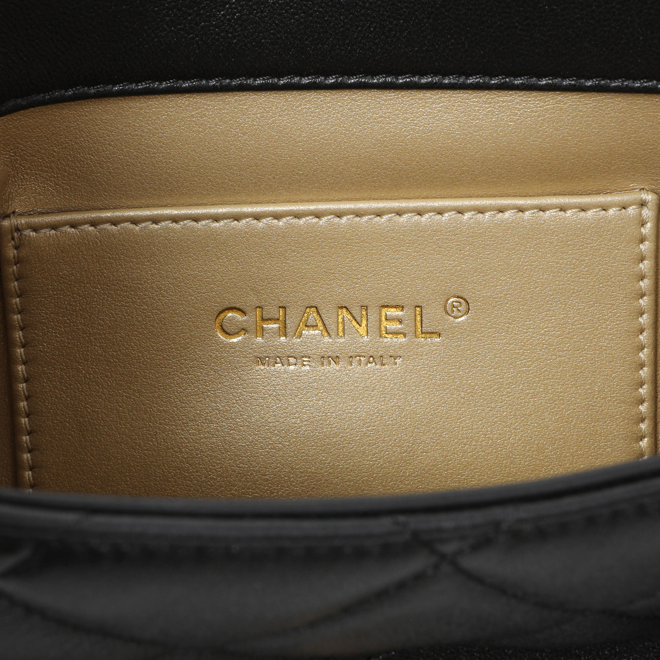 Exclusive Chanel Black Quilted Lambskin Pearl Small Flap — Detail View