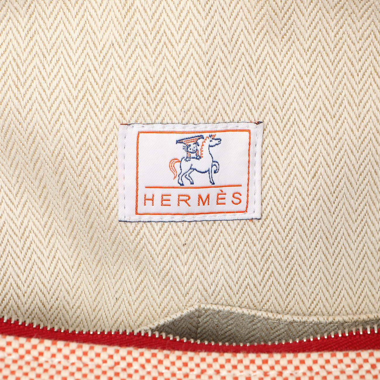 Exclusive Hermes Canvas Large Bride-A-Brac Pouch — Detail View