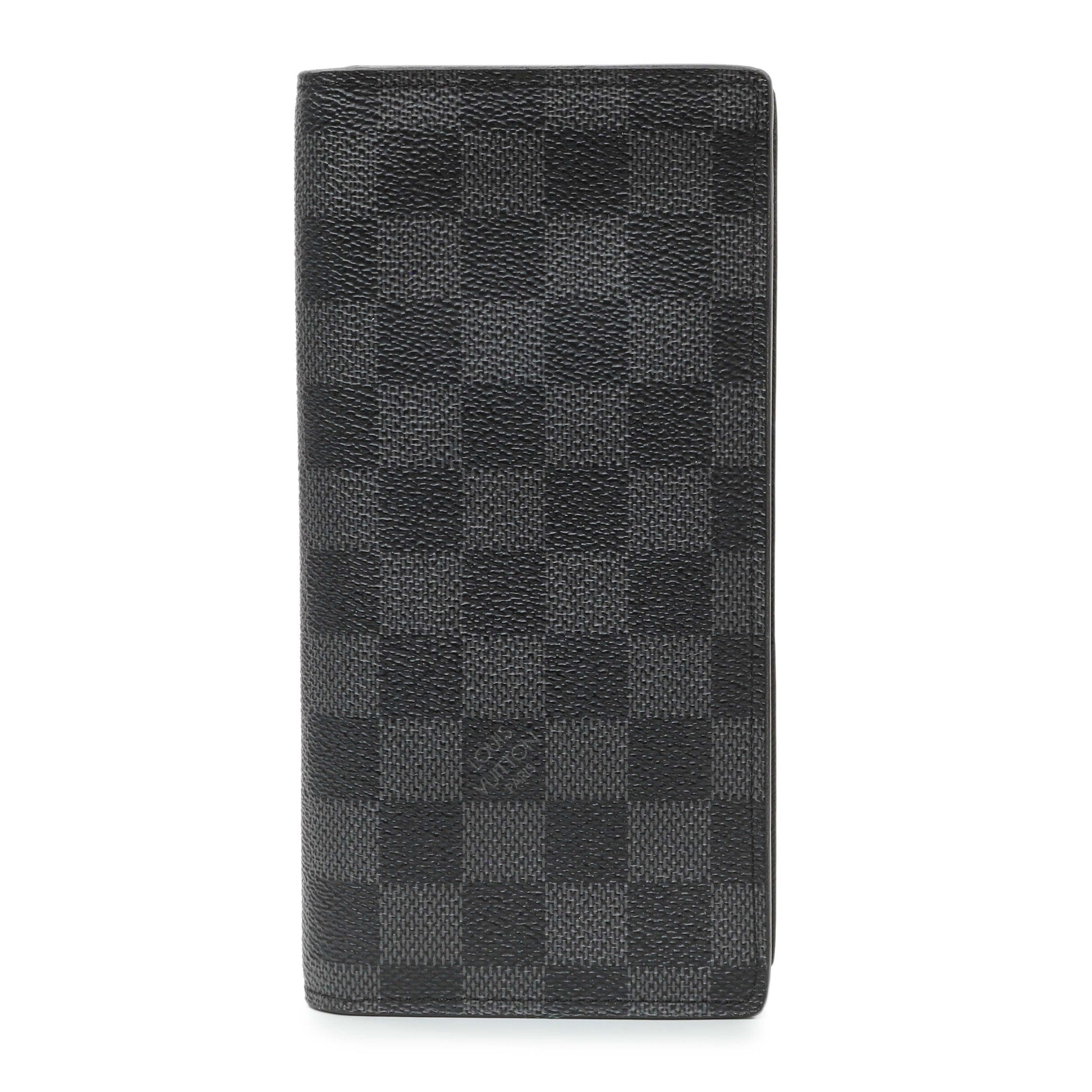 Exclusive Louis Vuitton Damier Graphite Brazza Wallet — Front View