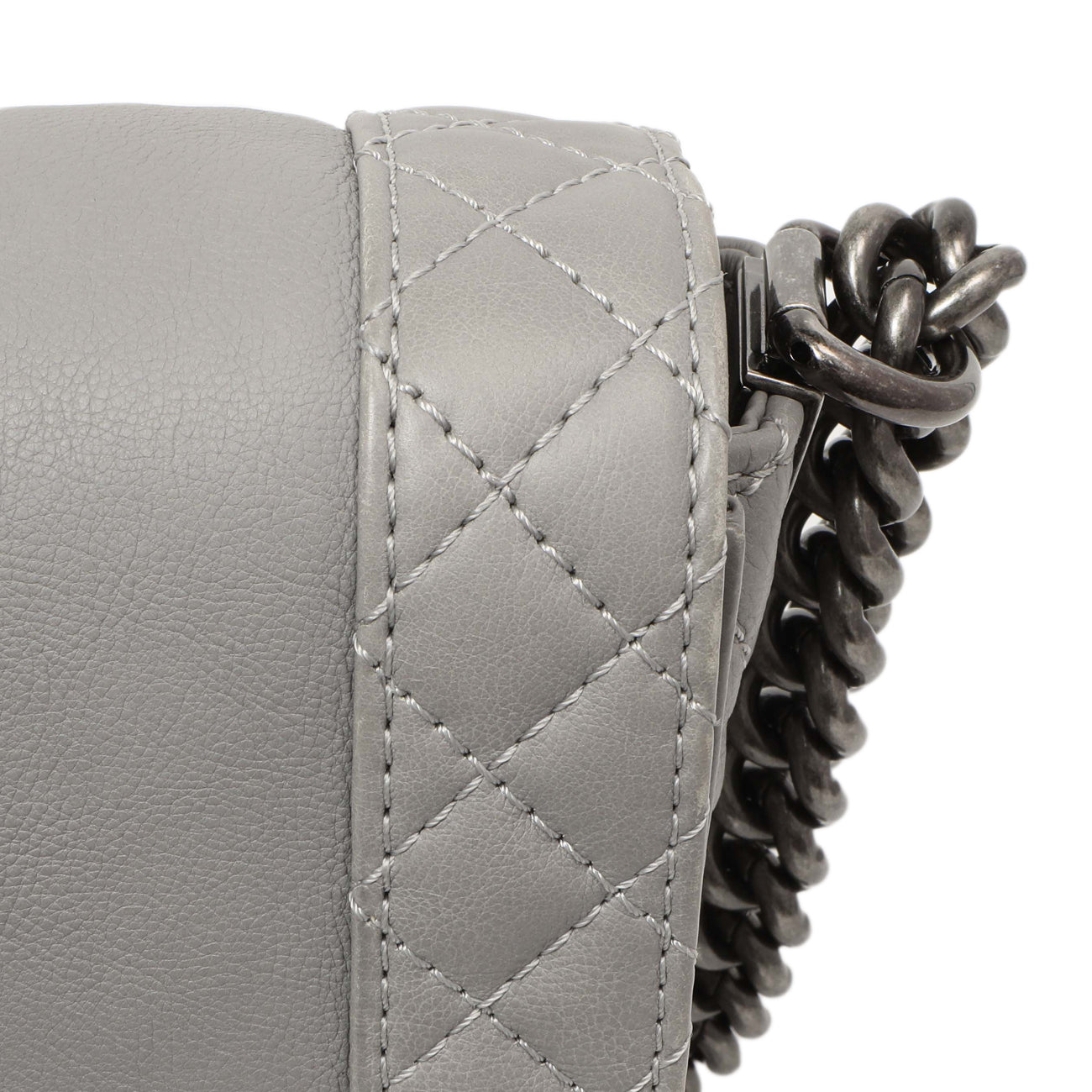 Exclusive Chanel Grey Calfskin New Medium Boy Reverso Flap — Alternate View 12