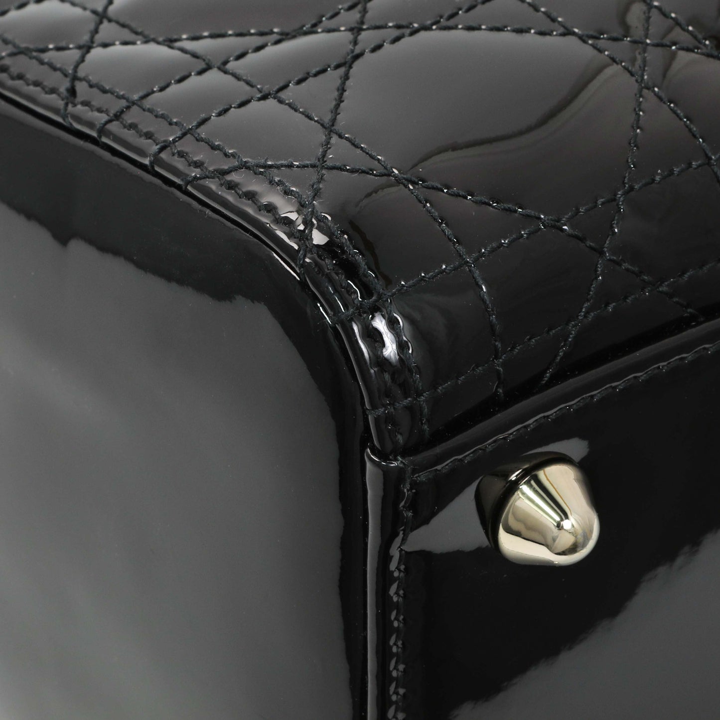 Exclusive Christian Dior Black Patent Cannage Large Lady Dior — Lifestyle View