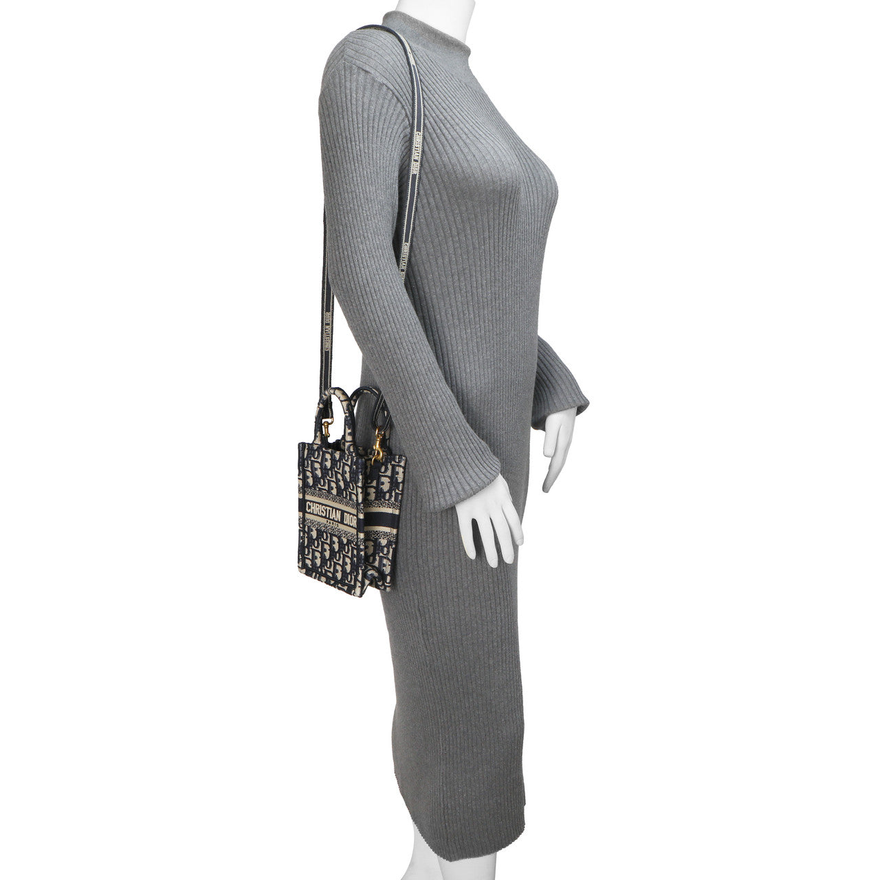 Exclusive Christian Dior Blue Oblique Mini Book Tote Phone Bag — Alternate View 7
