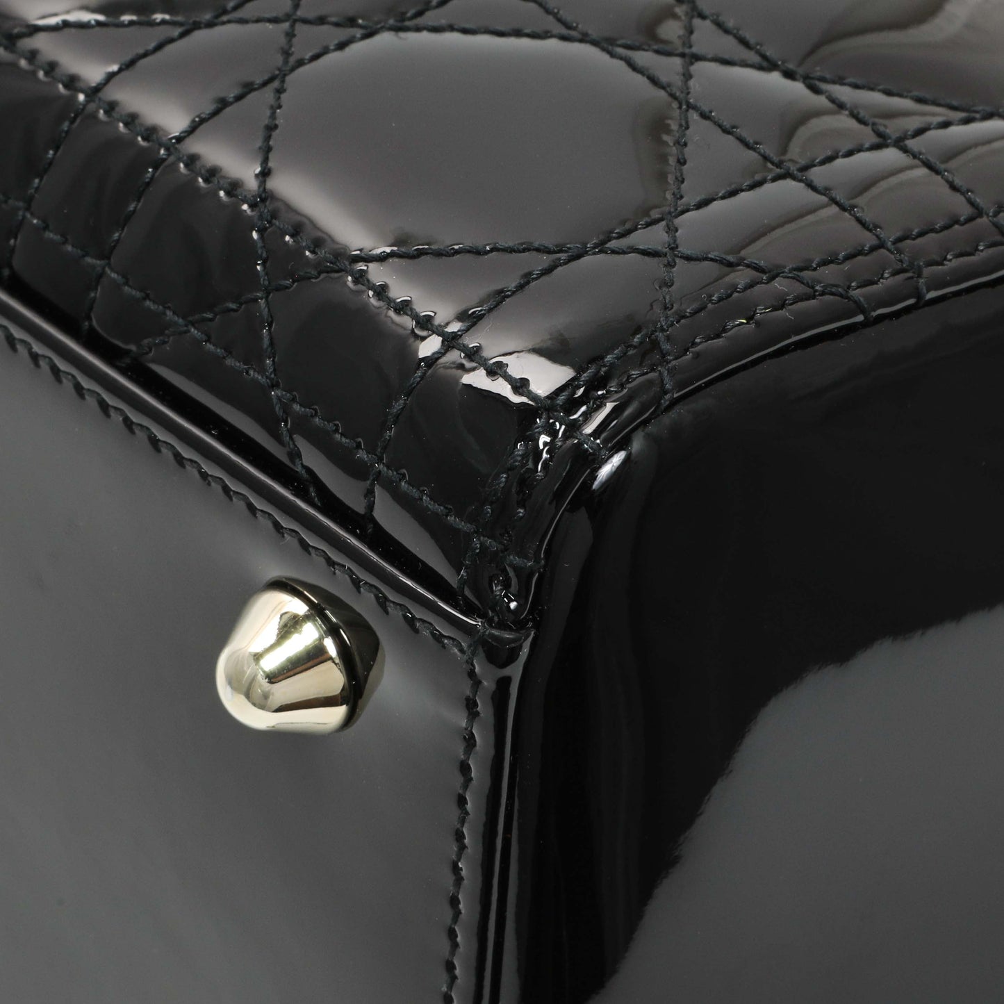 Exclusive Christian Dior Black Patent Cannage Large Lady Dior — Alternate View 7