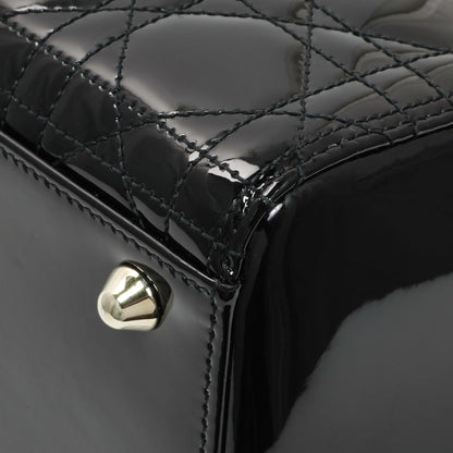 Exclusive Christian Dior Black Patent Cannage Large Lady Dior — Alternate View 7