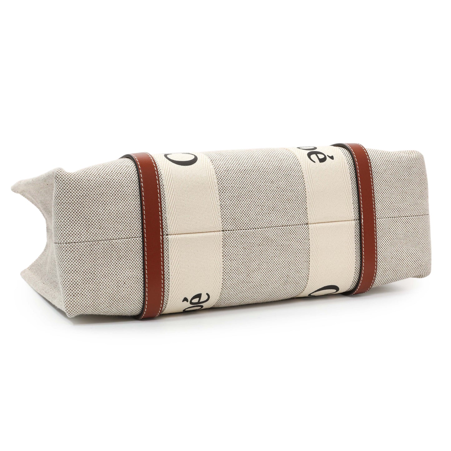 Exclusive Chloe Linen Calfskin Medium Woody Ribbon Tote — Back View