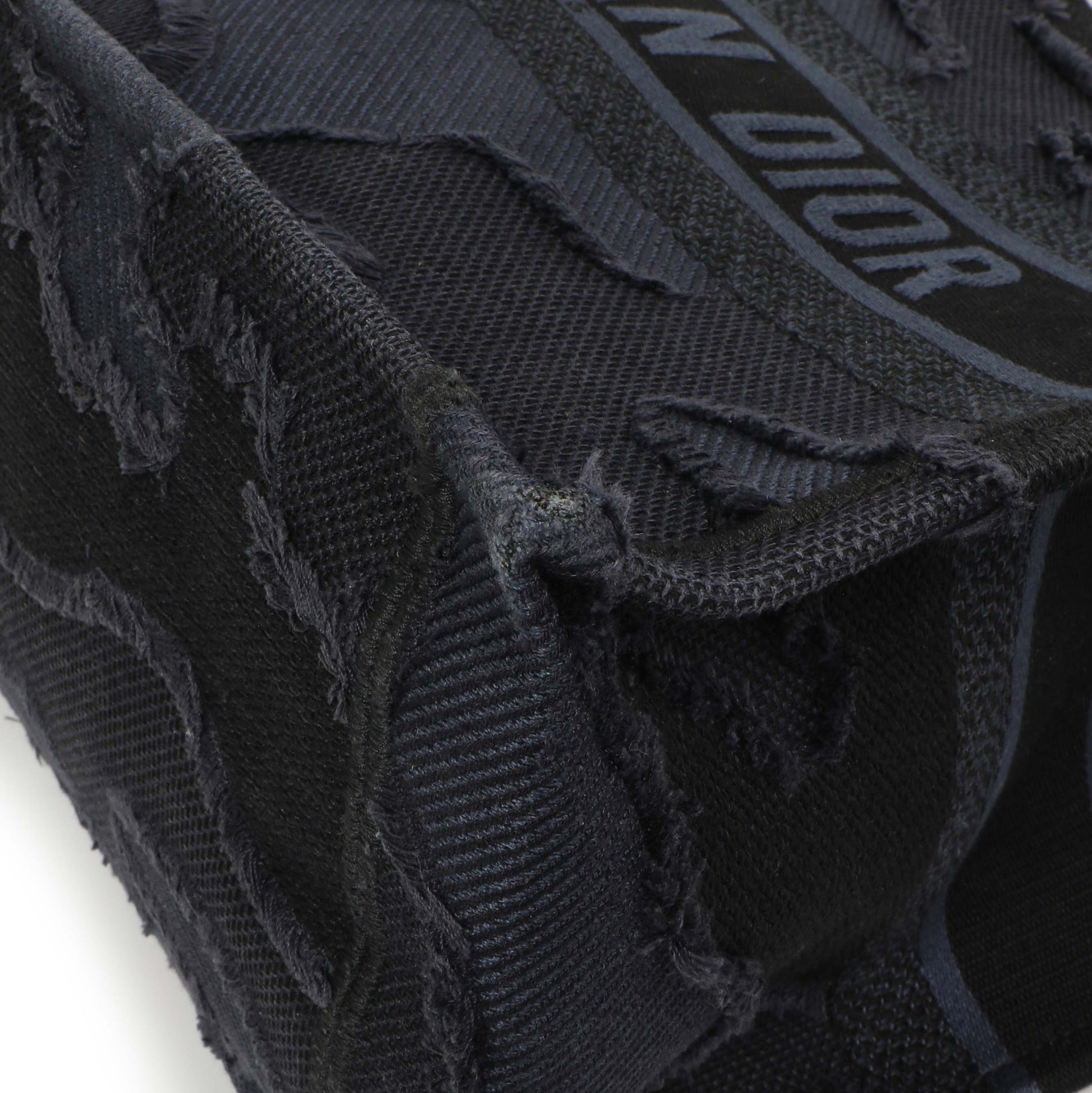 Exclusive Christian Dior Blue Embroidered Camouflage Medium Book Tote — Detail View