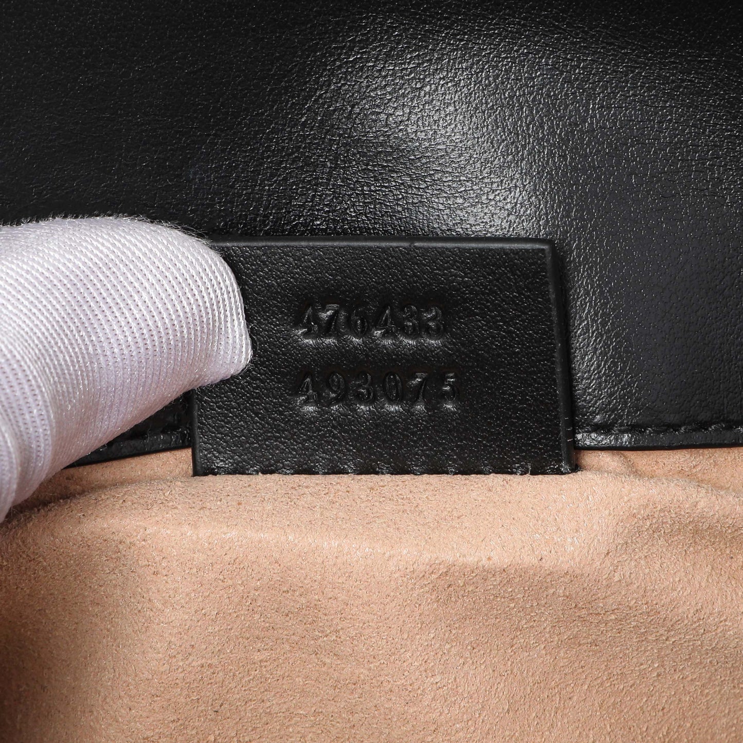 Exclusive Gucci Black Calfskin Matelasse Super Mini GG Marmont — Lifestyle View