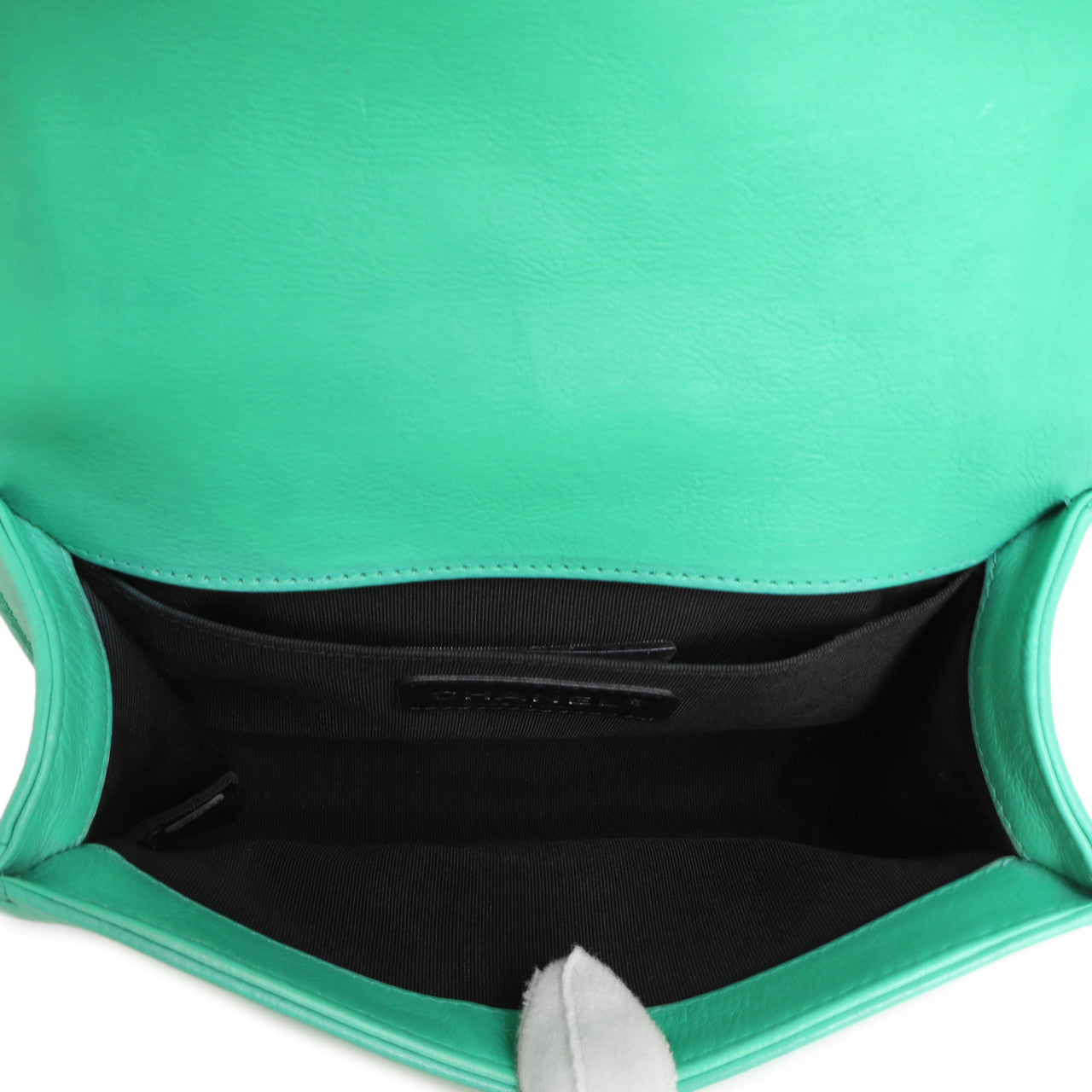 Exclusive Chanel Green Calfskin Small Boy Bag — Top View