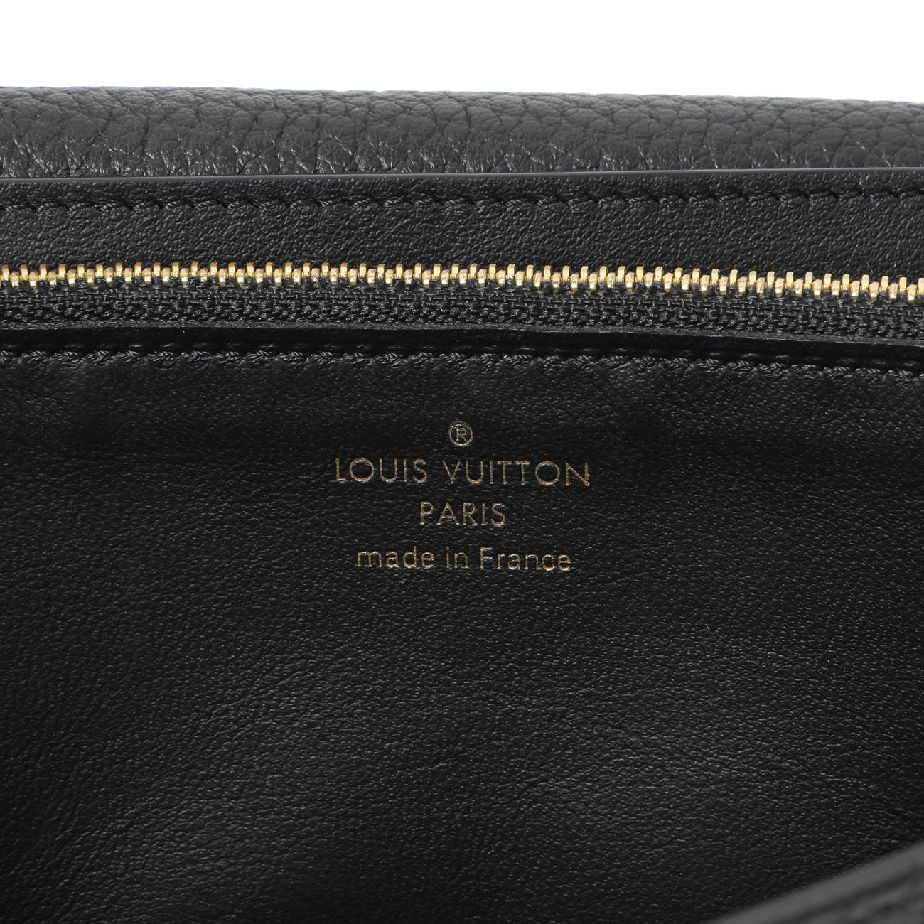Exclusive Louis Vuitton Black Taurillon Leather Flower Studded Capucines Wallet — Detail View