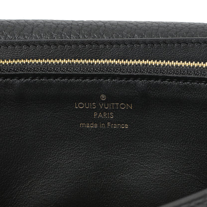 Exclusive Louis Vuitton Black Taurillon Leather Flower Studded Capucines Wallet — Detail View
