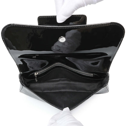 Exclusive Louis Vuitton Black Electric Epi Sobe Clutch — Top View