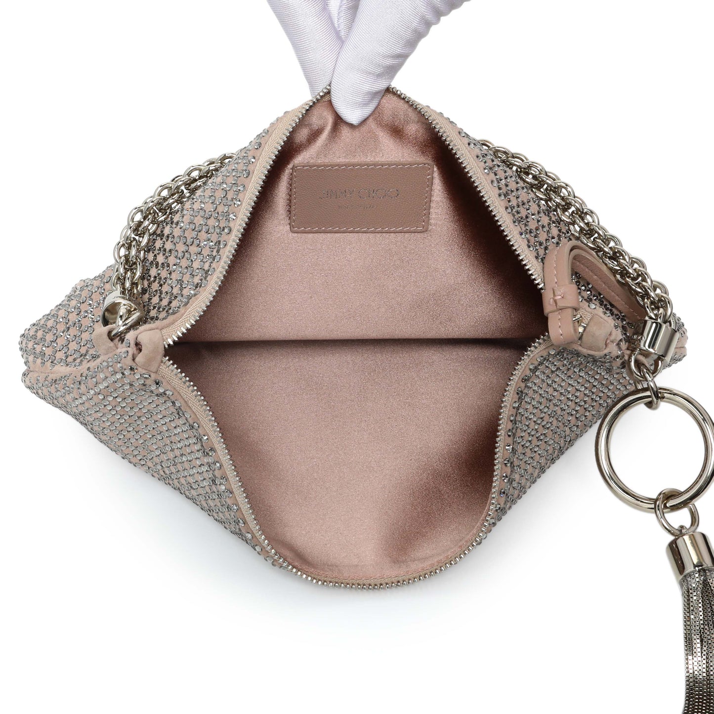 Exclusive Jimmy Choo Crystal Callie Tassel Shoulder Bag — Top View