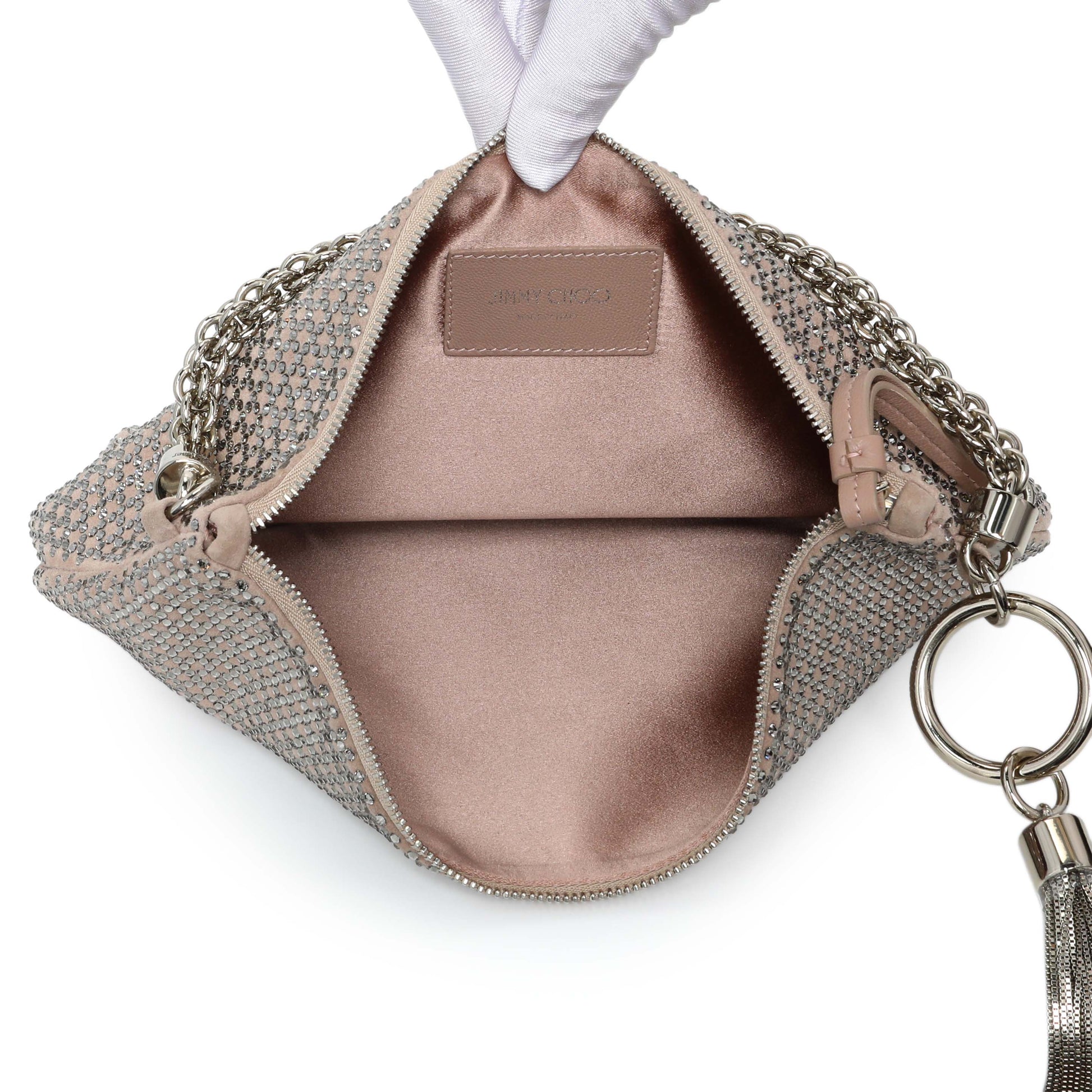 Exclusive Jimmy Choo Crystal Callie Tassel Shoulder Bag — Top View