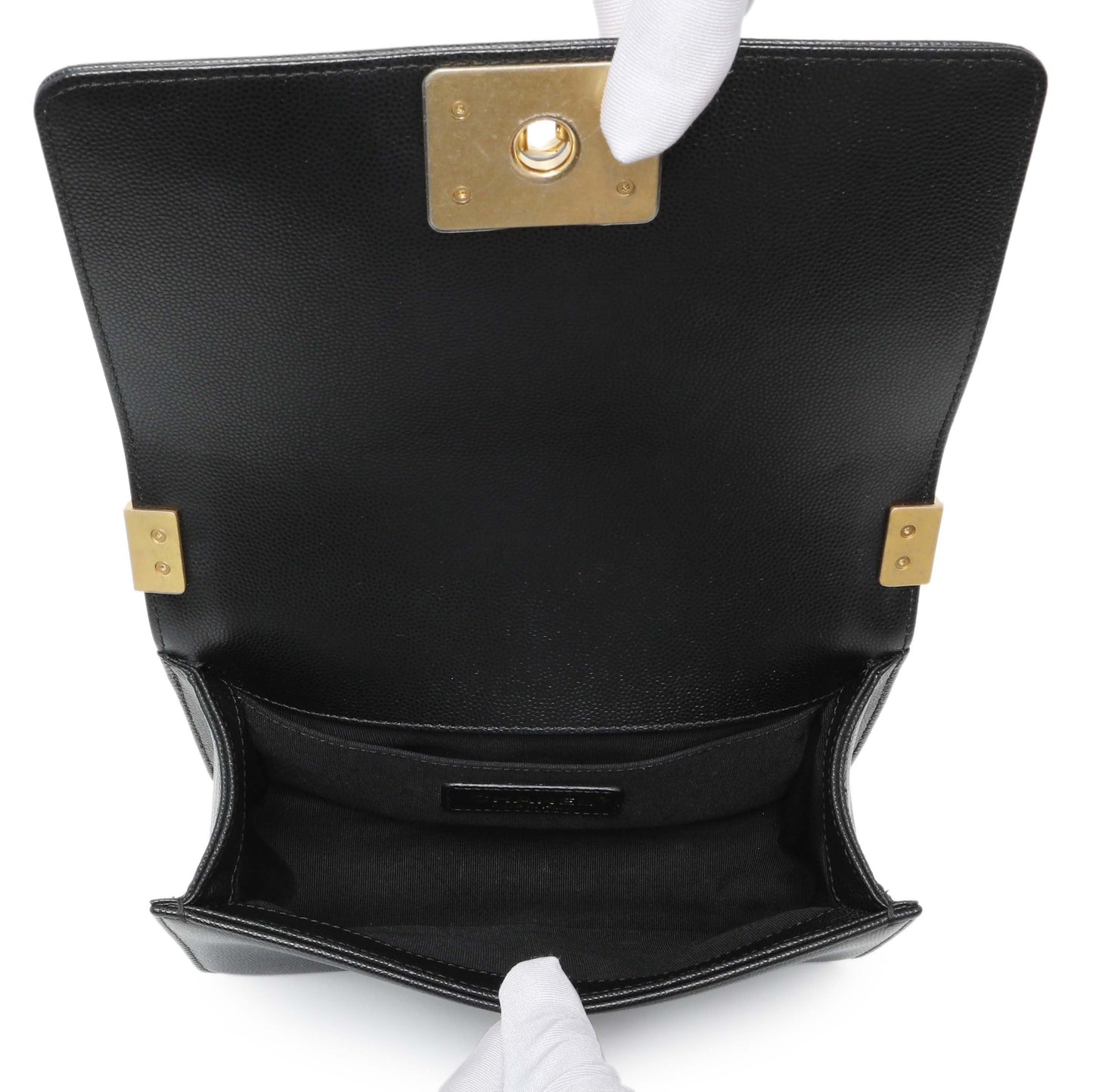 Exclusive Chanel Black Caviar Quilted Small Boy Flap — Alternate View 9