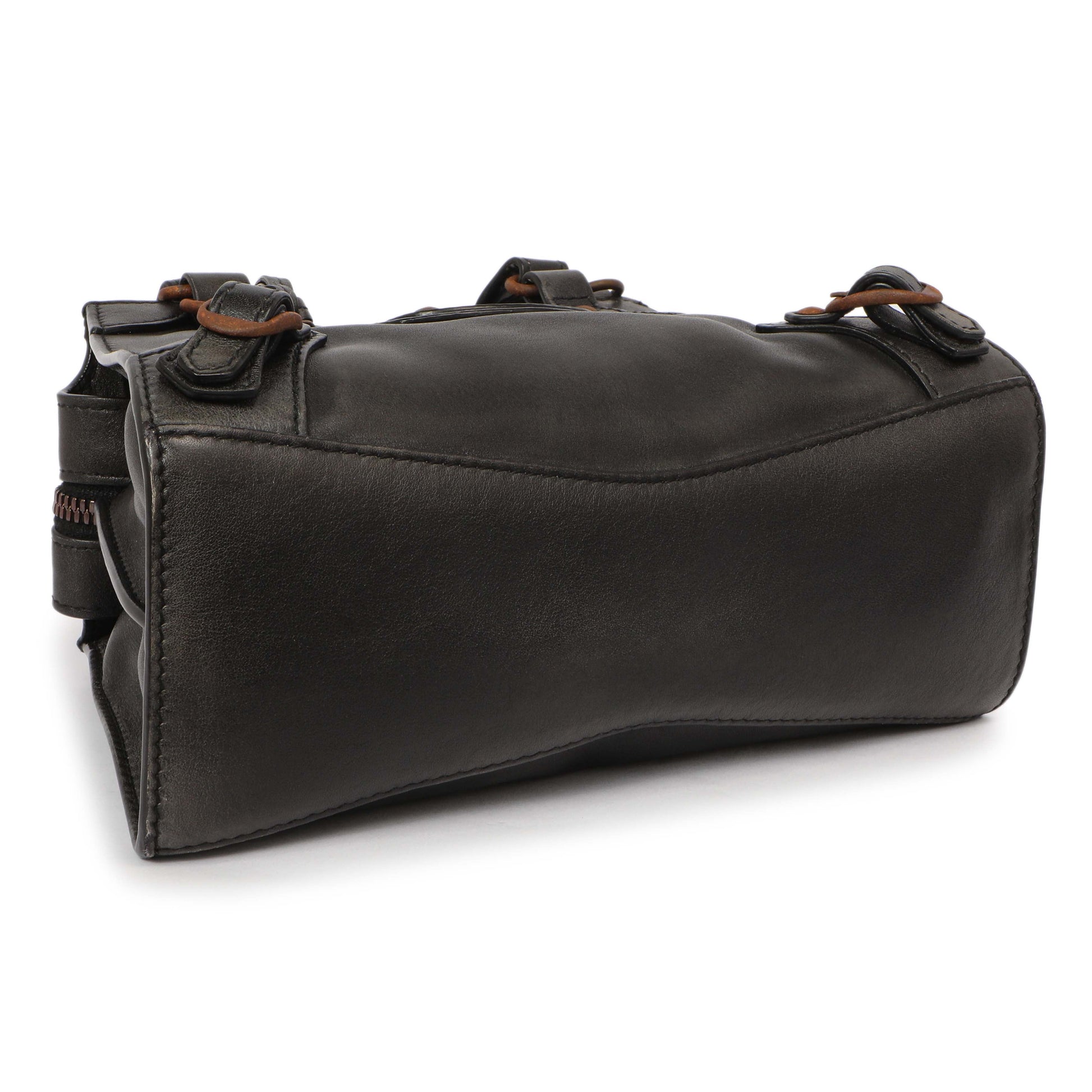 Exclusive Balenciaga Black Used Calfskin Mini Neo City — Back View