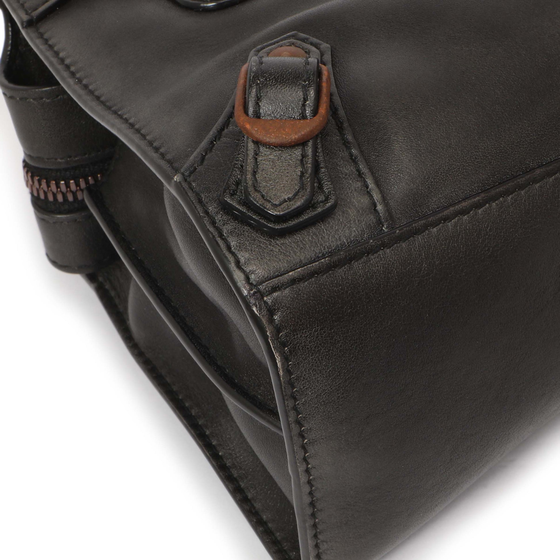 Exclusive Balenciaga Black Used Calfskin Mini Neo City — Top View