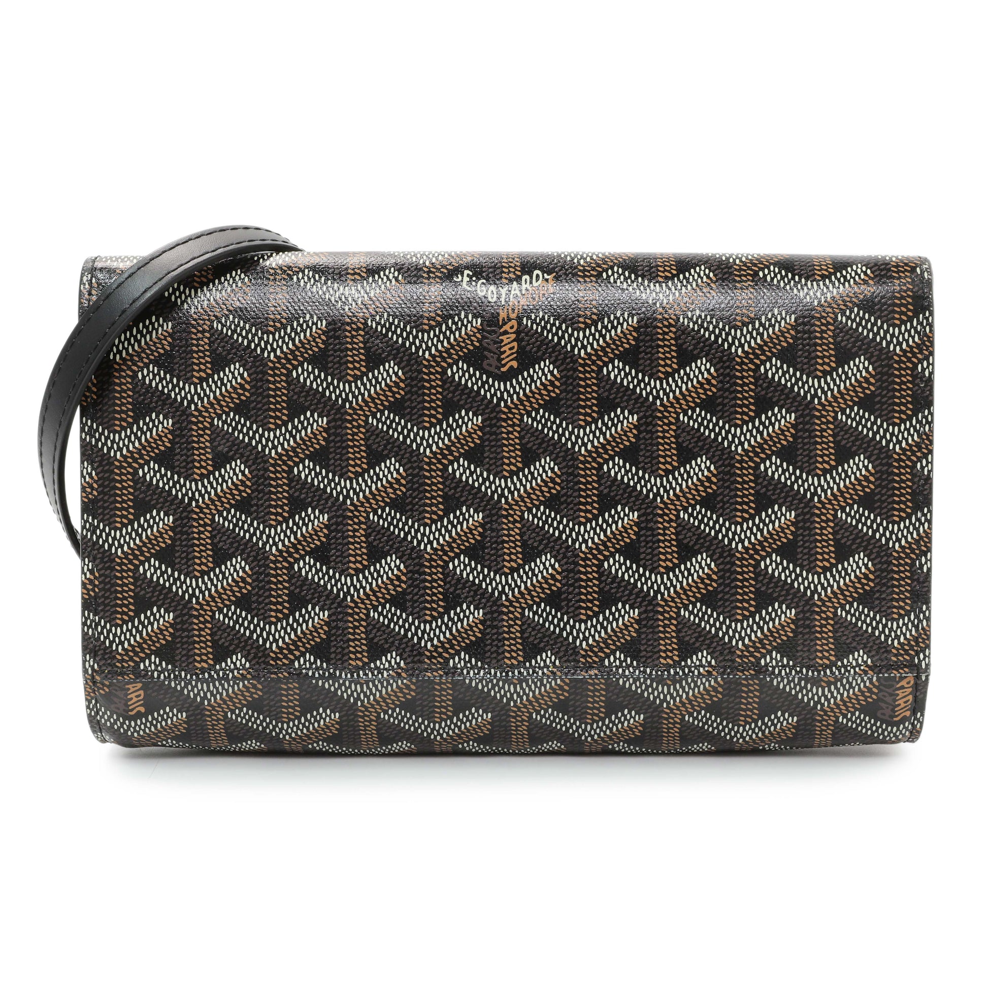 Exclusive Goyard Black Goyardine Varenne Continental Wallet — Front View