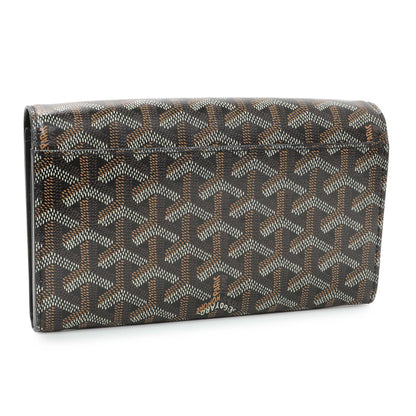Exclusive Goyard Black Goyardine Varenne Continental Wallet — Side View