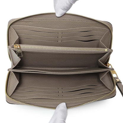 Exclusive Louis Vuitton Tourterelle Monogram Empreinte Zippy Wallet — Top View