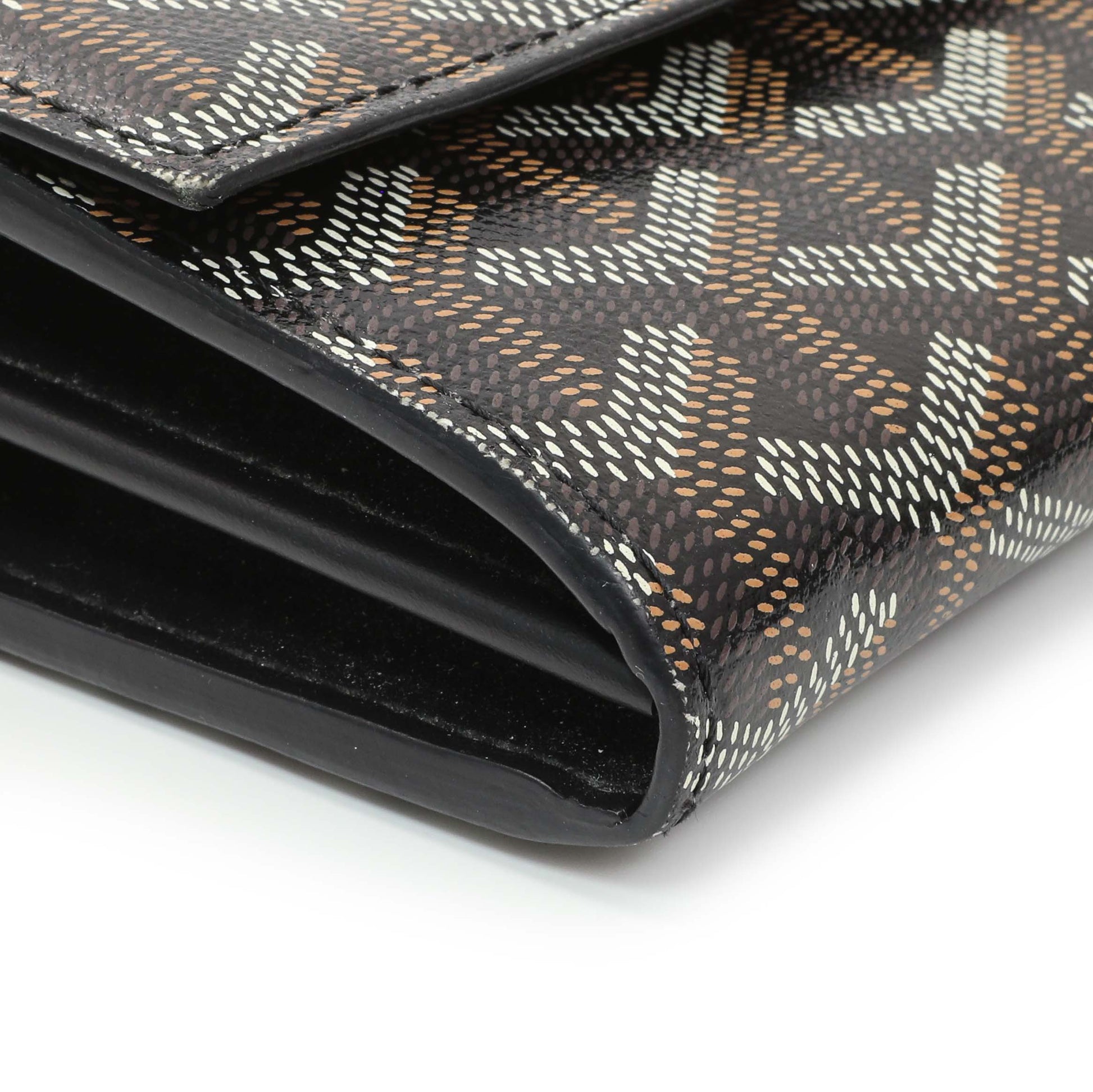 Exclusive Goyard Black Goyardine Varenne Continental Wallet — Top View