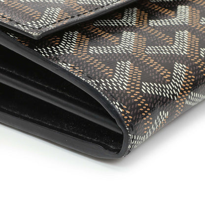 Exclusive Goyard Black Goyardine Varenne Continental Wallet — Top View