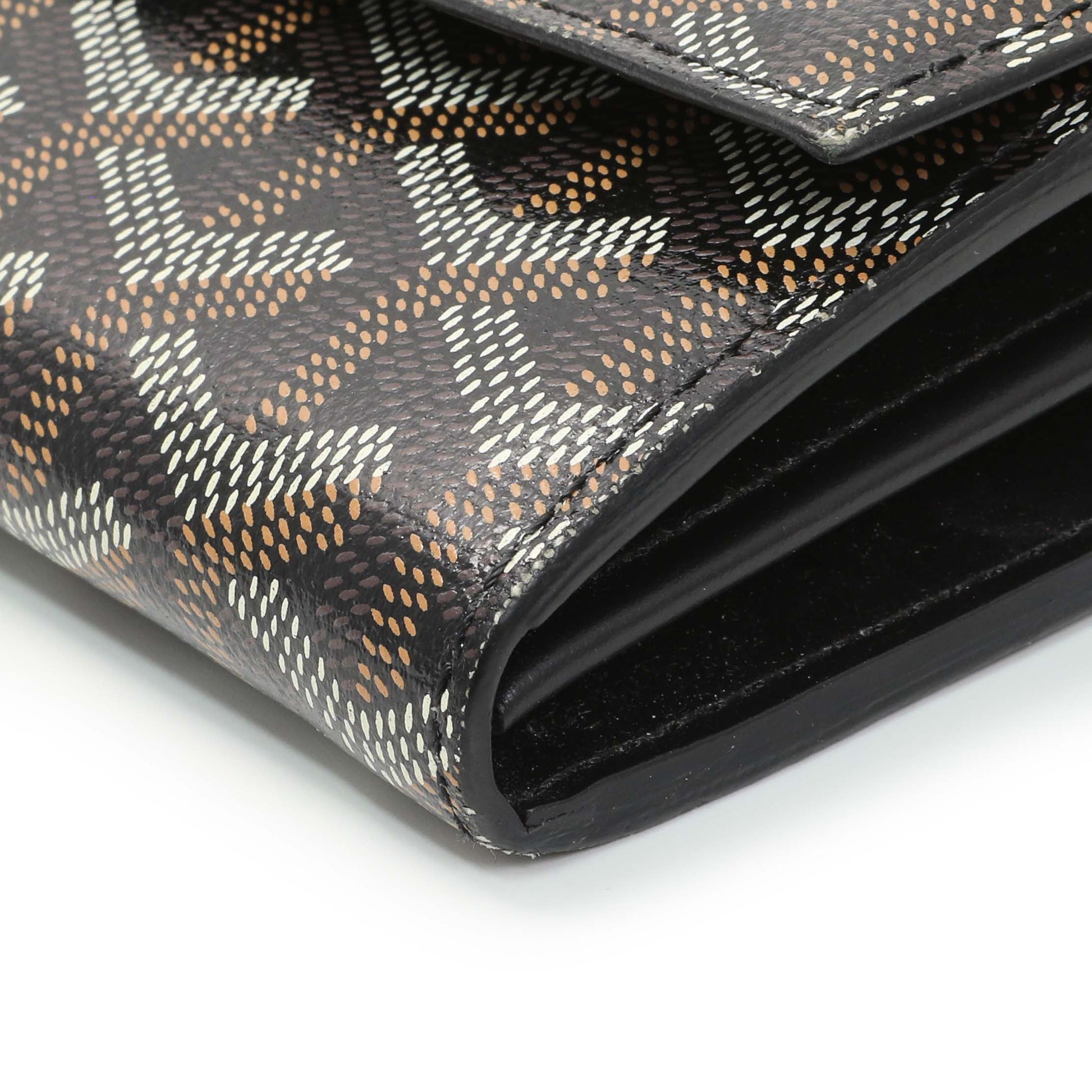 Exclusive Goyard Black Goyardine Varenne Continental Wallet — Detail View
