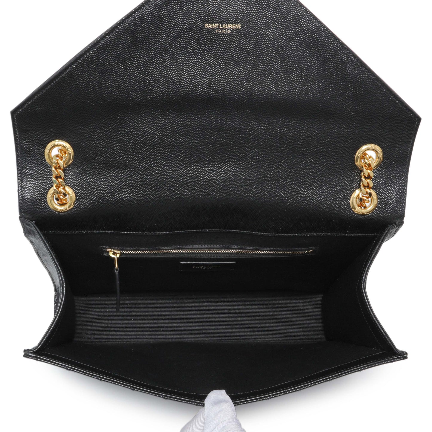 Exclusive Saint Laurent Grain De Poudre Mixed Matelasse Large Triquilt Monogram Satchel — Alternate View 8