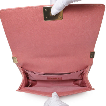 Exclusive Chanel Blush Chevron Quilted Caviar New Medium Boy Flap — Alternate View 8