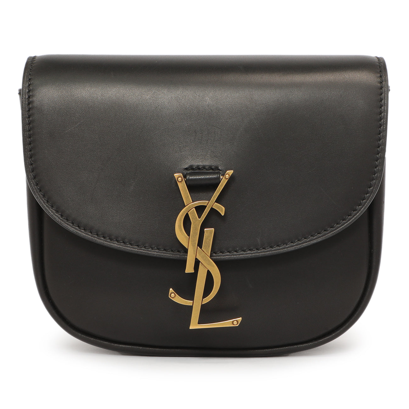 Exclusive Saint Laurent Black Calfskin Small Kaia Satchel — Side View