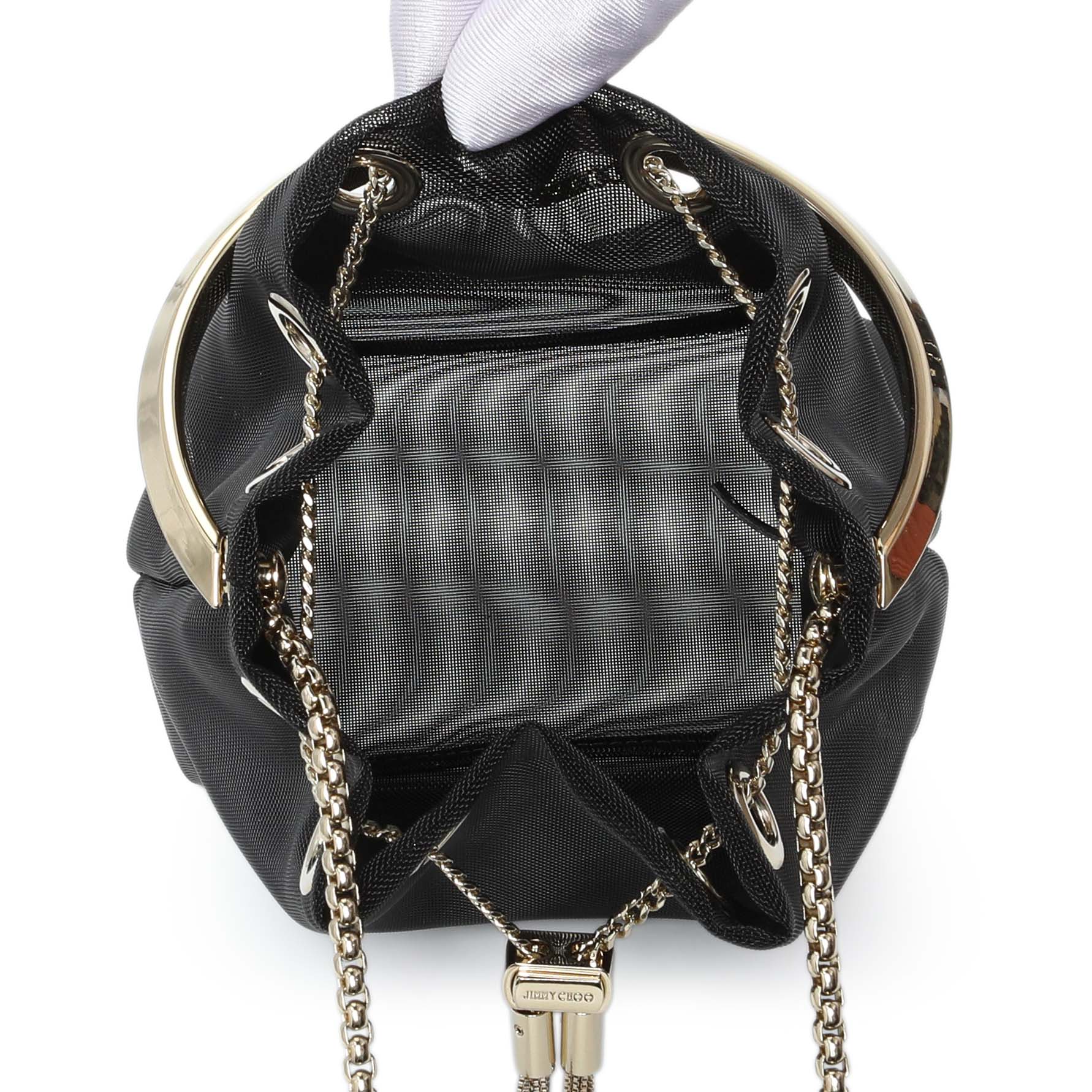 Exclusive Jimmy Choo Black Mesh Bon Bon Bag — Top View