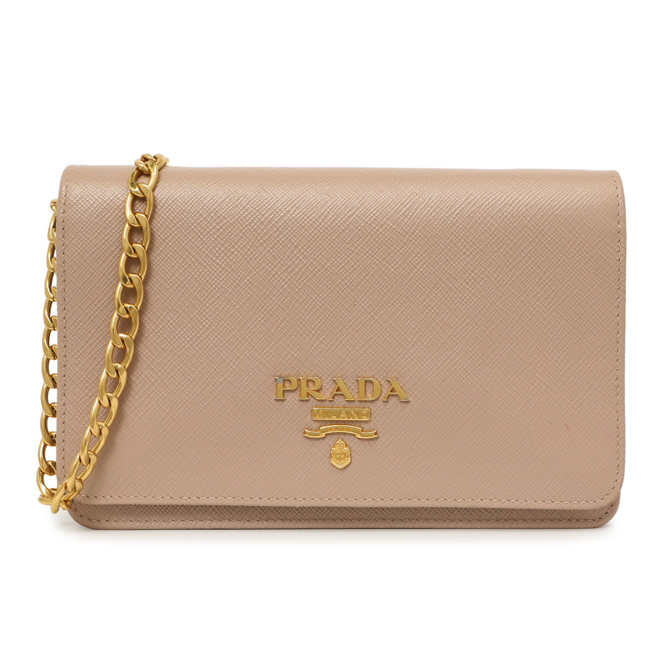 Exclusive Prada Cammeo Saffiano Lux Chain Wallet — Side View