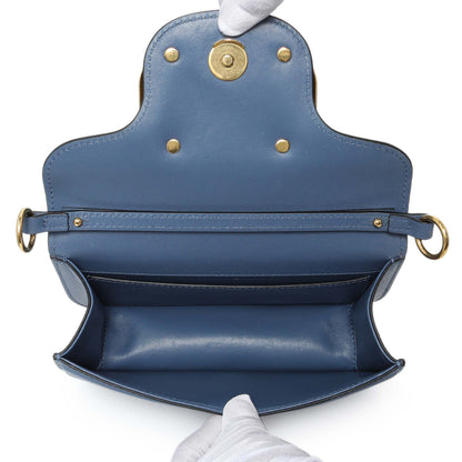 Exclusive Valentino Blue Calfskin Vlogo Small Loco Shoulder Bag — Top View
