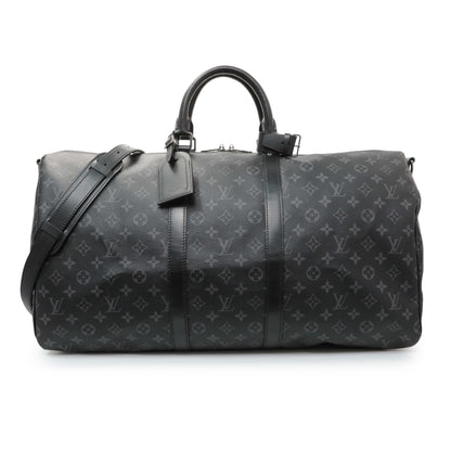 Exclusive Louis Vuitton Monogram Eclipse Keepall Bandouliere 55 — Front View
