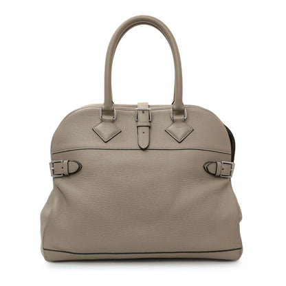 Exclusive Hermes Gris Tourterelle Taurillon Clemence Atlas 35 — Front View