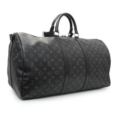 Exclusive Louis Vuitton Monogram Eclipse Keepall Bandouliere 55 — Side View