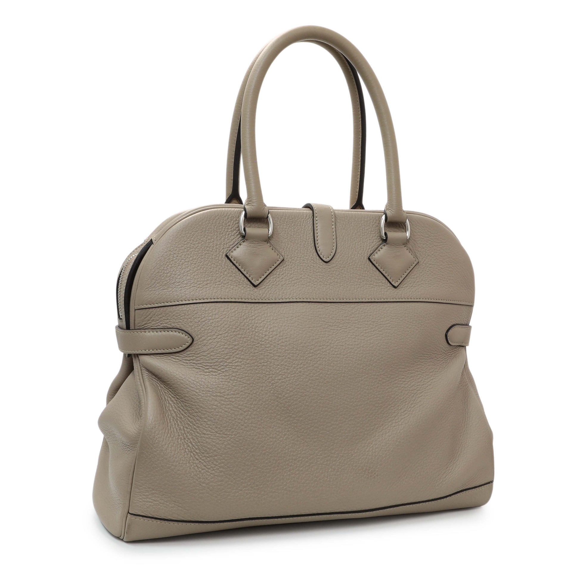 Exclusive Hermes Gris Tourterelle Taurillon Clemence Atlas 35 — Side View